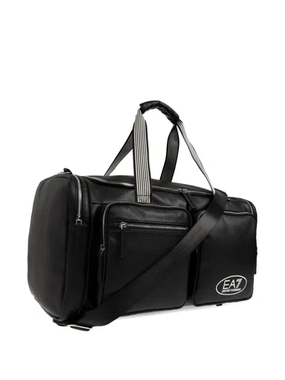 Ea7 Pebbled-texture Holdall In Black