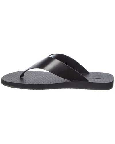 The Row Dune Classic Ginza Leather Flip Flops In Black