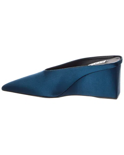 Alaïa Alaia Cube Silk Wedge Mule In Blue