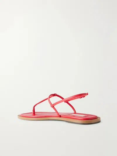 Totême Purist T-strap Nappa Leather Sandals In Red