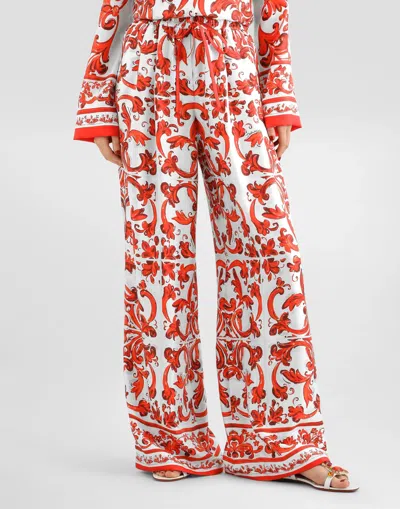 Dolce & Gabbana Drawstring Casual Pants In Pattern