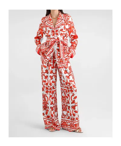 Dolce & Gabbana Drawstring Casual Pants In Pattern