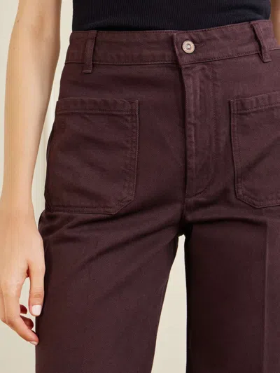 Victoria Beckham Alina High Waist Wide Leg Jeans In Burgundy