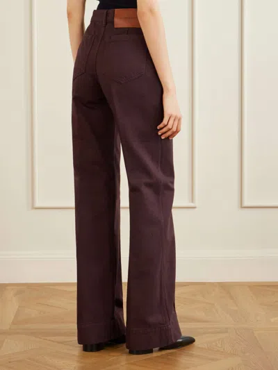 Victoria Beckham Alina High Waist Wide Leg Jeans In Burgundy