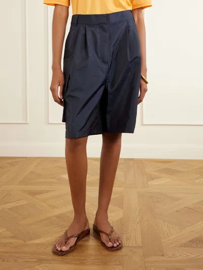Tibi Stella Shell Cargo Shorts In Blue