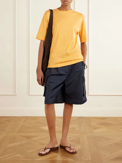 Tibi Stella Shell Cargo Shorts In Blue