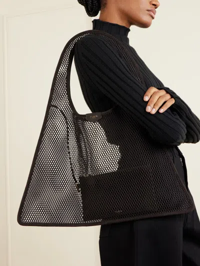 Alaïa Solid Color Leather Shoulder Bag In Brown