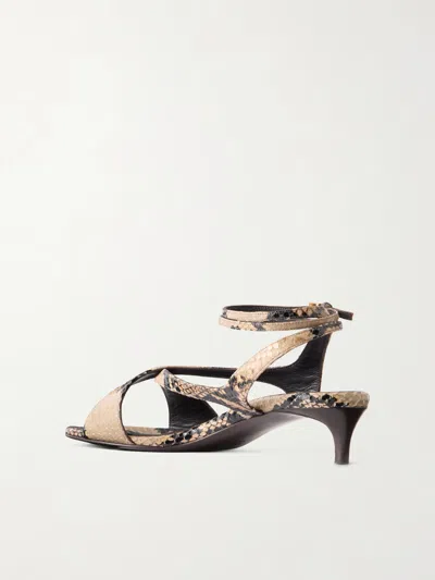 Khaite Python-embossed Leather Sandals In Animal Print