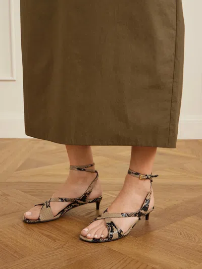 Khaite Python-embossed Leather Sandals In Animal Print