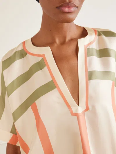 Eres Berlingot Printed Silk-twill Kaftan In Multi