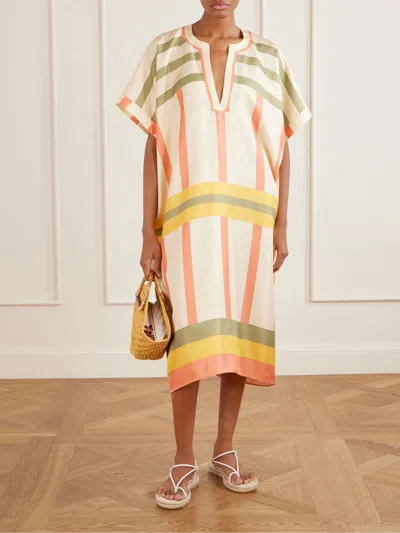 Eres Berlingot Printed Silk-twill Kaftan In Multi