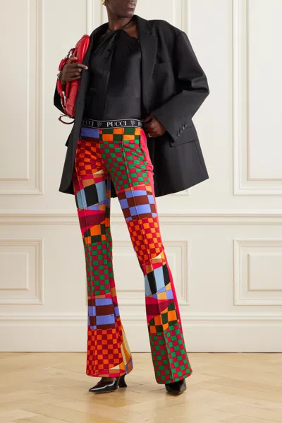 Pucci Comfortable High-waisted Flared Pants In Red