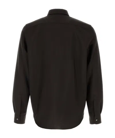 Jil Sander Brown Regular Solid Shirt In Black