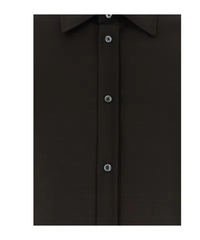 Jil Sander Brown Regular Solid Shirt In Black
