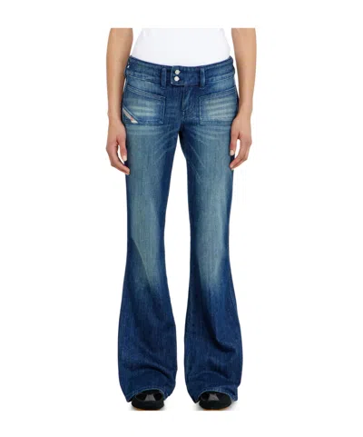 Diesel D-hush Flared Jeans In Blue