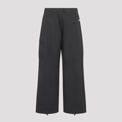 C.p. Company C.p.company Grey Micro-reps Boxy Cotton Cargo Pants In Black