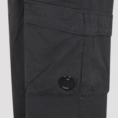 C.p. Company C.p.company Grey Micro-reps Boxy Cotton Cargo Pants In Black