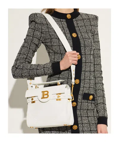 Balmain 23 B-buzz Tote Bag In White