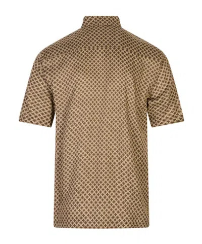Peserico Buttoned Patterned Shirt In Brown