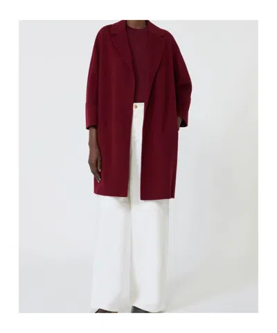 Max Mara Short Double-faced Wool Coat In Black