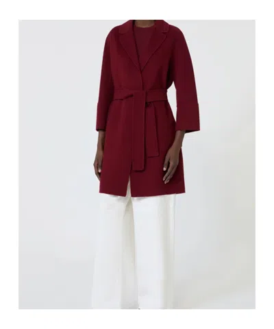 Max Mara Short Double-faced Wool Coat In Black