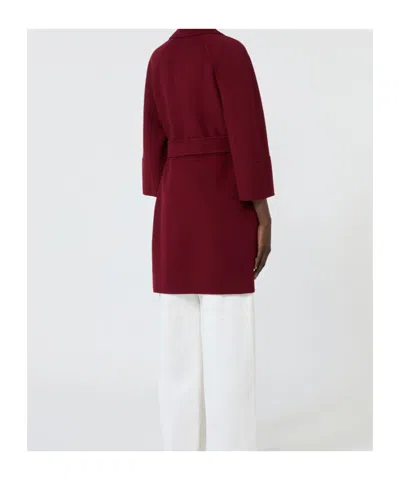 Max Mara Short Double-faced Wool Coat In Black