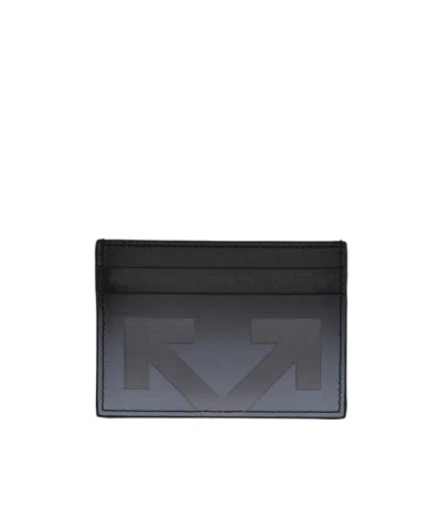 Off-white Rectangular Card Holder In Black