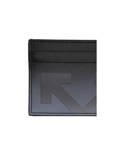 Off-white Rectangular Card Holder In Black