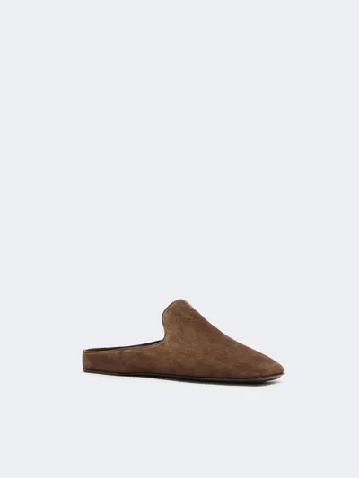 Max Mara Square-toe Mules In Brown