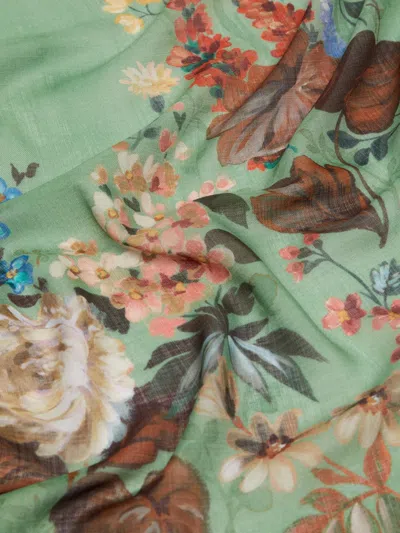 Max Mara Patterned Scarf In Transparent