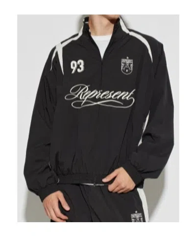 Represent Stand-up Collar Coat In Black