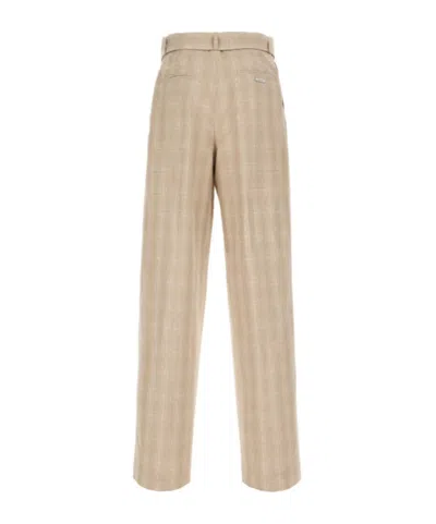 Iceberg Belted Check-pattern Trousers In Brown