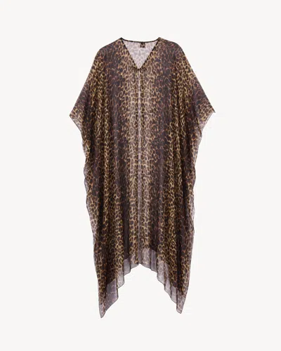 Saint Laurent Leopard-print Robe In Multi