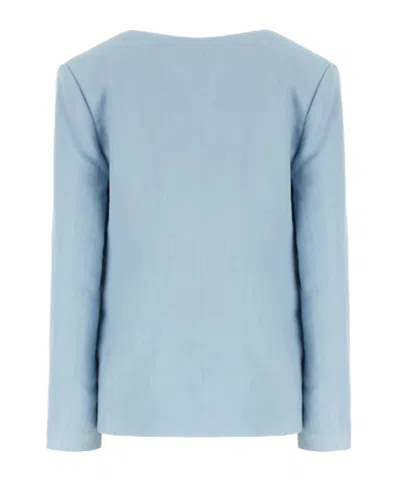 Antonelli Collarless Single-button Jacket In Blue