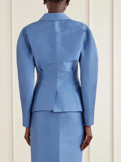 Lanvin Textured-satin Jacket In Blue