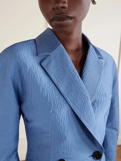 Lanvin Textured-satin Jacket In Blue