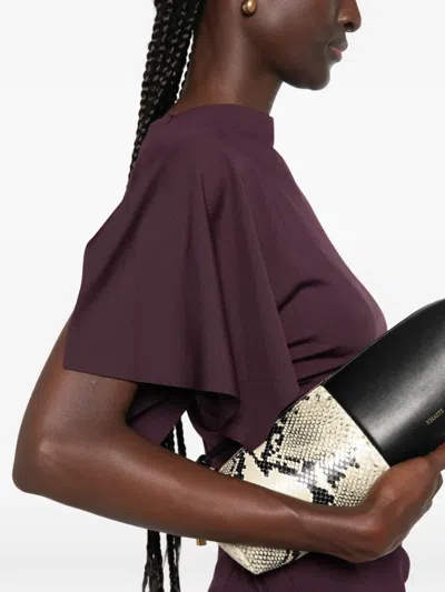 Victoria Beckham Womens Blackcurrant Cap-sleeve Draped Satin Midi Dress In Purple