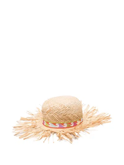 Pucci Frayed Sun Hat In Neutral