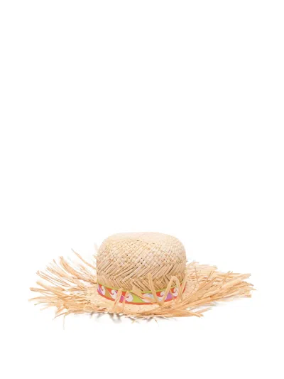Pucci Frayed Sun Hat In Neutral