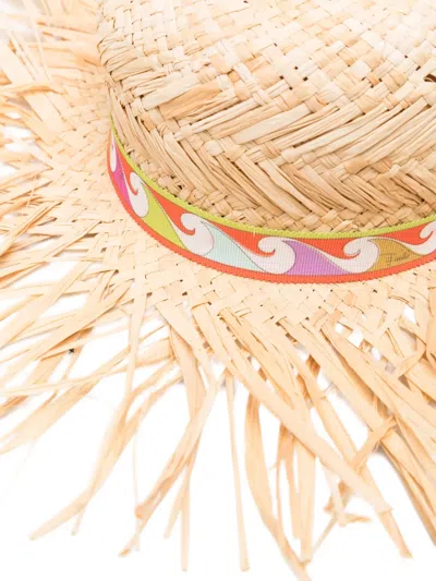 Pucci Frayed Sun Hat In Neutral