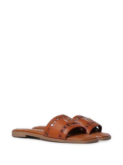 V73 Maya Flat Strap Sandals In Brown