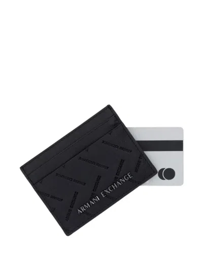 Armani Exchange Logo-debossed Wallet In Black