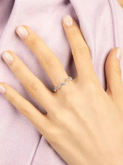 Apm Monaco Waves Stone-embellished Ring In Silver