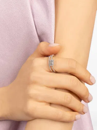 Apm Monaco Double Piercing Ring In Silver