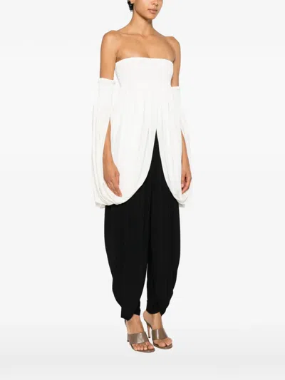 Coperni Smocked Off-shoulder Top In Multi