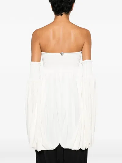 Coperni Smocked Off-shoulder Top In Multi