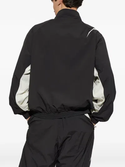 Represent Logo-embroidered Panelled Jacket In Black