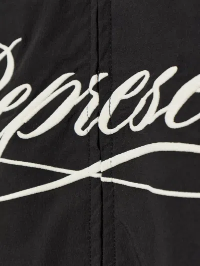 Represent Logo-embroidered Panelled Jacket In Black