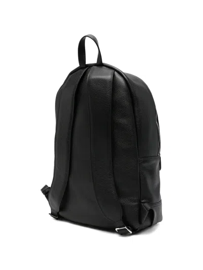 Santoni Zip-closure Backpack In Black