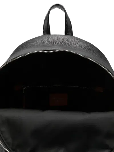Santoni Zip-closure Backpack In Black